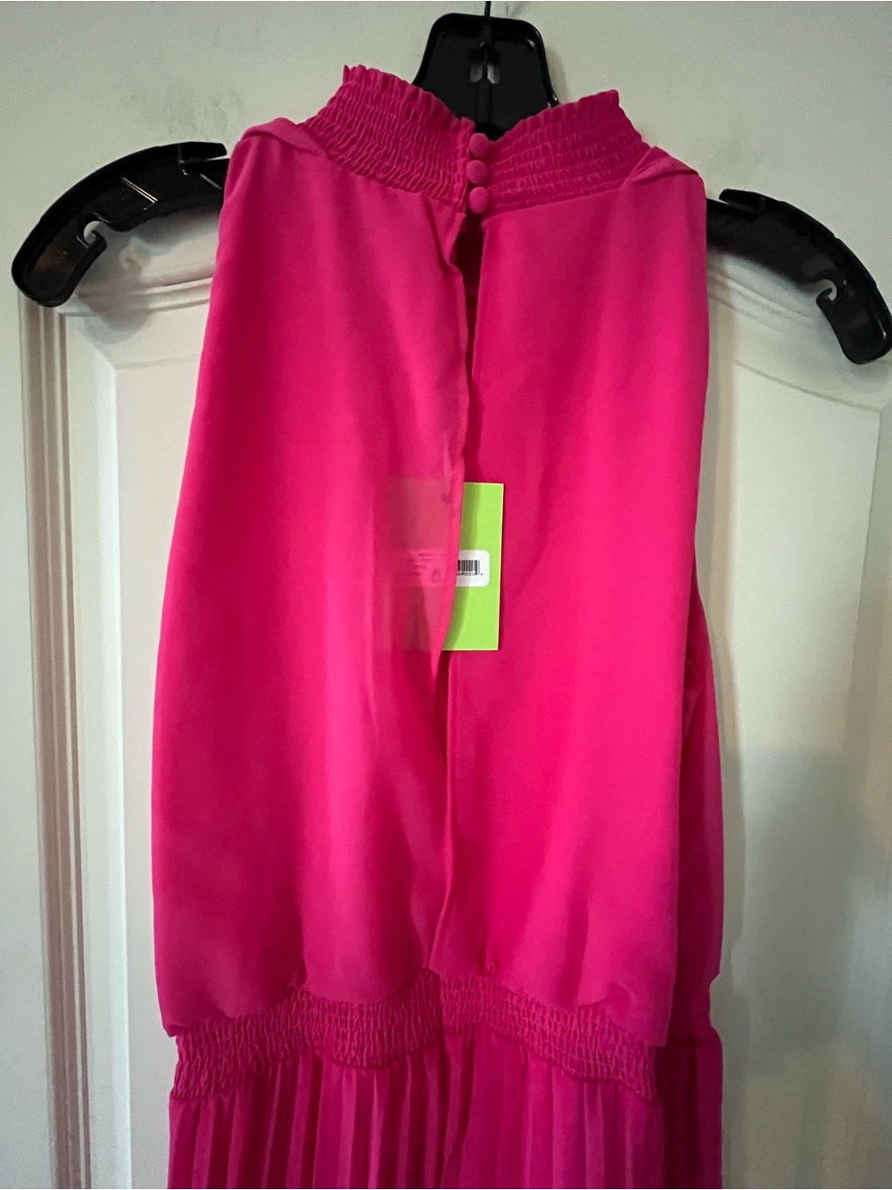 New! Sam Edelman Hot Pink Sleeveless Pleated Midi Dress Women’s Size 8 - Picture 10 of 16
